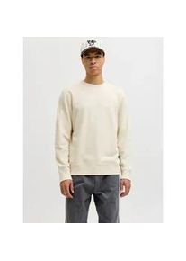 Jack & Jones Sweatshirt JACK & JONES "JJEDOVER CLASSIC SWEAT CREW NECK SN", Herren, Gr. L, antique wei&szlig;, angeraute Sweatware, Obermaterial: 80% Baumwolle, 20% Polyester, unifarben, Rundhals, Sweatshirts Sweatshirt, mit Markenlabel