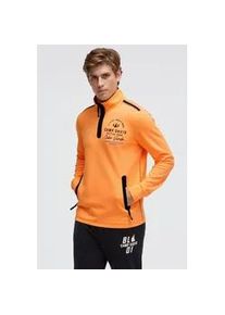 Sweater CAMP DAVID, Herren, Gr. 3XL, orange, Jersey, Material: 65% Polyester, 35% Baumwolle, bedruckt, regular fit normal, hoch geschlossener Ausschnitt, eingesetzt Rippb&uuml;ndchen, Sweatshirts Sweater, mit Rei&szlig;verschluss-Taschen