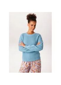Strickpullover Aniston CASUAL, Damen, Gr. 44, blau, Strick, Obermaterial: 100% Baumwolle, unifarben, oversize h&uuml;ftlang, Rundhals, Rippstrickb&uuml;ndchen, Pullover Strickpullover, in trendiger Farbpalette - NEUE KOLLEKTION