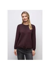 Langarmshirt Street One, Damen, Gr. 36, jazz berry, Stoff, 46% Modal, 46% Polyester, 8% Elasthan, unifarben, normal normal, Rundhals, angesetztes B&uuml;ndchen, Shirts Langarmshirt, mit Tunnelzug am Saum