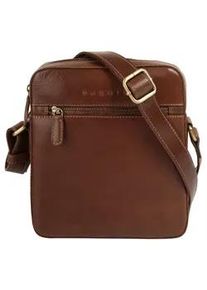 Umh&auml;ngetasche Bugatti "REMO", Gr. B/H/T: 20cm x 23cm x 5cm onesize, braun (cognac), Leder, leicht gl&auml;nzend, unifarben, Taschen Umh&auml;ngetasche, echt Leder