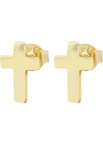 Adelia&acute;s Paar Ohrh&auml;nger ADELIA ́S "Damen Ohrringe &ndash; Ohrstecker Kreuz aus 925 Silber", Damen, Gr. Damen, Silber 925 (Sterlingsilber), gold, Ohrringe, Ideal als Geschenk zum einen besonderen Tag
