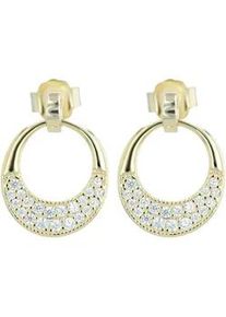 Adelia&acute;s Paar Ohrh&auml;nger ADELIA ́S "Damen Ohrringe &ndash; Ohrstecker aus 925 Silber mit Zirkonia", Damen, Gr. Damen, Silber 925 (Sterlingsilber), gold, Ohrringe, Perfekt als Geschenk f&uuml;r besondere Menschen