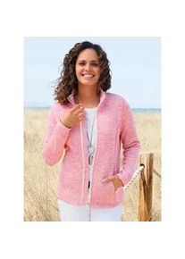Fleecejacke Casual Looks, Damen, Gr. 40, flamingo, meliert, 100% Polyester, Besatz:8% Elasthan, 92% Polyester, meliert, Jacken Fleecejacke