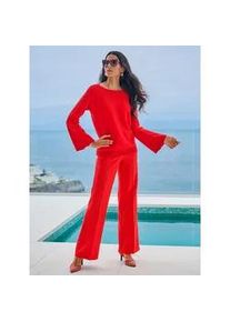 Strickpullover Heine "Pullover", Damen, Gr. 42, erdbeere, 50% Viskose, 28% Polyester, 22% Polyamid, unifarben, Pullover Strickpullover