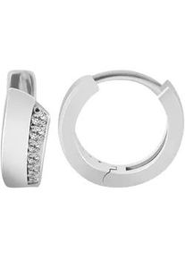 Adelia&acute;s Klappcreolen ADELIA ́S "Damen Ohrringe &ndash; Klappcreole aus 925 Silber mit Zirkonia", Damen, Gr. Damen, Silber 925 (Sterlingsilber), silber, Ohrringe Klappcreolen, Perfekt als Geschenk zum Jubil&auml;um