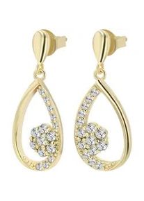 Adelia&acute;s Paar Ohrh&auml;nger ADELIA ́S "Damen Ohrringe &ndash; Ohrh&auml;nger aus 925 Silber mit Zirkonia", Damen, Gr. Damen, Silber 925 (Sterlingsilber), gold, Ohrringe, Zum Verschenken &ndash; ideal zum Jubil&auml;um