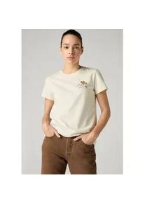 Levi's T-Shirt LEVI'S "THE PERFECT TEE", Damen, Gr. S (36), lse_butterfly on daisy egret, Single Jersey, Obermaterial: 100% Baumwolle, normal, Rundhals, abgesteppt, Shirts T-Shirt, mit Batwing-Logoprint