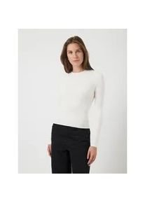 Strickpullover Y.A.S "YASZOEY LS KNIT PULLOVER S.NOOS", Damen, Gr. L, star wei&szlig;, Strick, Obermaterial: 65% Viskose, 35% Nylon, unifarben, slim fit normal, Rundhals, Pullover Strickpullover