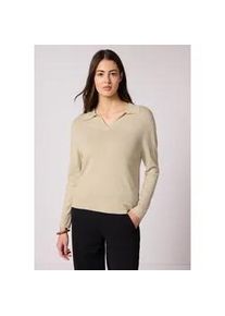 Strickpullover Street One, Damen, Gr. 46, cotton beige meliert, Stoff, 78% Viskose, 22% Polyamid, unifarben, normal normal, V-Ausschnitt, Rippb&uuml;ndchen, Pullover Strickpullover, Feinstrick