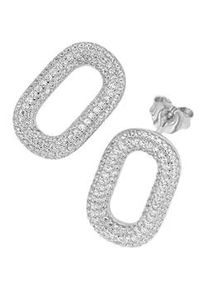 Paar Ohrstecker "mit wei&szlig;en Zirkonia, Silber 925", silber, Giorgio Martello MILANO, Ohrringe, Damen, Silber 925 (Sterlingsilber)