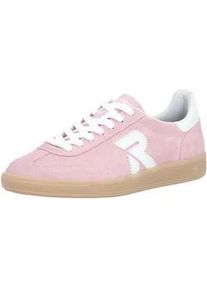 Sneaker Rieker SPORT "San Diego Swing2GO", Damen, Gr. 39, rosa, wei&szlig;, Veloursleder, unifarben mit Farbeinsatz, Schuhe Sneaker, Retro-Sneaker, Freizeitschuh, Halbschuh mit herausnehmbarem Fu&szlig;bett