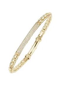 Armspange "in Kettenoptik, mit wei&szlig;en Zirkonia, Silber 925", gold, Giorgio Martello MILANO, Armb&auml;nder, Damen, onesize, Silber 925 (Sterlingsilber), Armspange