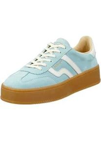 Plateausneaker Gant "Cuzmani", Damen, Gr. 41, dusty mint, sanftes wei&szlig;, Leder, Veloursleder, Colorblocking, Schuhe Plateausneaker, Retro Sneaker, Schn&uuml;rschuh, Freizeitsneaker mit Lederfutter