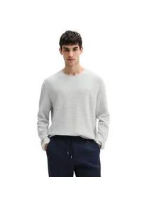 Marc O'Polo Rundhalspullover MARC O'POLO "aus Bio-Baumwolle und Leinen", Herren, Gr. L, calm blau, Obermaterial: 87% Baumwolle, 13% Leinen, gestreift, Rundhals, Pullover Rundhalspullover