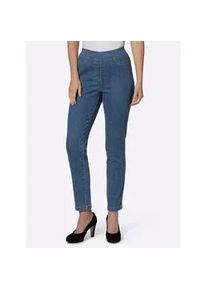 Schlupfjeans Inspirationen, Damen, Gr. 22, Kurzgr&ouml;&szlig;en, blau (blau, stone, washed), 99% Baumwolle, 1% Elasthan, unifarben, lang, Jeans Schlupfjeans