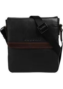 Umh&auml;ngetasche Bugatti "CORSO DELUXE", Gr. B/H/T: 20cm x 22cm x 5cm onesize, schwarz, Leder, leicht gl&auml;nzend, unifarben, Taschen Umh&auml;ngetasche, echt Leder