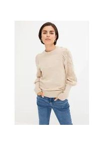 Strickpullover bonprix, Damen, Gr. 36/38 (S), beige, Obermaterial: 86% Polyacryl, 8% Polyester, 6% Polyamid, bequem, Pullover Strickpullover, aus Polyacryl, Polyester und Polyamid, mit Stehkragen