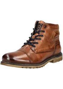 Schn&uuml;rstiefelette Bugatti "Bugatti Stiefelette Leder", Damen, Gr. 41, cognac, Leder, Schuhe Schn&uuml;rstiefelette