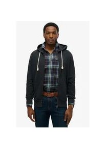 Kapuzensweatjacke Superdry "CLASSIC ESSENTIAL ZIPHOOD", Herren, Gr. S, blau (bradley navy), angeraute Sweatware, Obermaterial: 100% Baumwolle, unifarben, relaxed fit normal, Sweatjacken