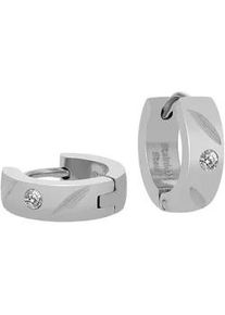 Adelia&acute;s Klappcreolen ADELIA ́S "Damen Ohrringe &ndash; Klappcreole aus Edelstahl mit Strass Steinchen", Damen, Gr. Damen, Edelstahl, silber, Ohrringe Klappcreolen, Zum Verschenken &ndash; ideal zum einen besonderen Tag