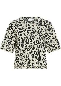 Strickpullover Vila "VIMAYAS O-NECK 2/4 KNIT NOOS", Damen, Gr. S, super light natural melan pattern:leo schwarz beauty, Strick, Obermaterial: 50% Polyester, 30% Viskose, 20% Nylon, gemustert, regular fit normal, Rundhals, Pullover Strickpullover