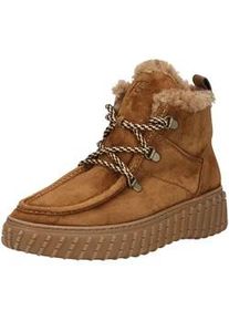 Schn&uuml;rstiefelette Paul Green "Paul Green Stiefelette Veloursleder", Damen, Gr. 38, toffee, Veloursleder, Schuhe Schn&uuml;rstiefelette