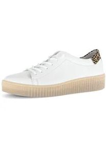 Slip-On Sneaker Gabor, Damen, Gr. 36, wei&szlig;, Glattleder, Schuhe, Freizeitschuh, Halbschuh, Slipper mit Kontrastbesatz an der Ferse