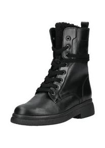 Schn&uuml;rstiefelette Gabor "Gabor Stiefelette Glattleder", Damen, Gr. 40,5, schwarz, Glattleder, Schuhe Schn&uuml;rstiefelette
