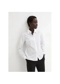 Langarmbluse bonprix "Bluse", Damen, Gr. 44, wei&szlig;, Web, Obermaterial: 65% Polyester, 35% Baumwolle, loose fit h&uuml;ftbedeckend, Blusen, lockere Passform, f&uuml;r eleganten Auftritt, aus Baumwollmischung