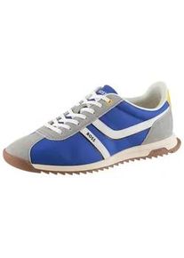 Sneaker BOSS ORANGE "Zayn_Lowp", Herren, Gr. 42, blau, grau, Lederimitat, Textil, kontrastfarbene Details, unifarben mit Farbeins&auml;tzen, Schuhe Sneaker, Freizeitschuh, Halbschuh, Schn&uuml;rschuh im Retro-Look
