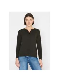 Langarmshirt Cecil, Damen, Gr. XXL (46), raw khaki, Web, 100% Baumwolle, unifarben, normal normal, Rundhals, abgesteppt, Shirts Langarmshirt, aus reiner Baumwolle