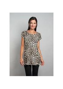 Longshirt Seidel Moden "Exklusiv bei OTTO", Damen, Gr. 40, beige, Jersey, Obermaterial: 96% Viskose, 4% Elasthan, k&ouml;rpernah Po-bedeckend, Rundhals, Shirts Longshirt, mit Animal-Leo-Print -MADE IN GERMANY