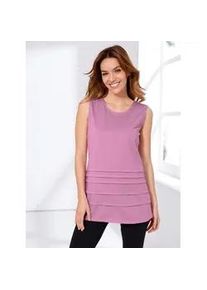 Longshirt "Longtop", Damen, Gr. 46, orchidee, 100% Baumwolle, unifarben, Rundhals, Shirts Longshirt