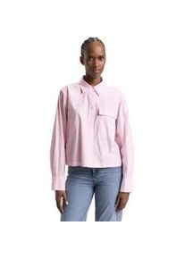 Langarmbluse Tom Tailor DENIM, Damen, Gr. XXL, soft mauve wei&szlig; stripe, Web, Obermaterial: 100% Baumwolle, gestreift, l&auml;ssig geschnitten h&uuml;ftlang, Rundhals, 1-Knopf-Manschette, Blusen, gestreift, kurze Form, mit Brusttasche