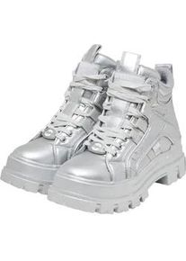 Stiefel Buffalo "Buffalo ASPHA NC MID - VEGAN", Damen, Gr. 41, silber, Polyurethan, unifarben, Schuhe Stiefel
