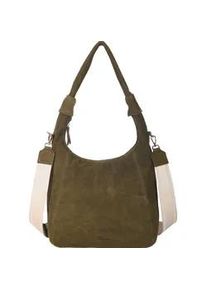 Hobo Harbour 2nd "Laurine", Damen, Gr. B/H/T: 34cm x 28cm x 10cm, olive, Veloursleder, Taschen Hobo, Damen Handtasche, Umh&auml;ngetasche, Schultertasche mit Ziern&auml;hten