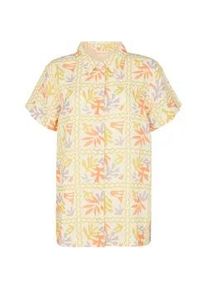 T-Shirt RAFFYA "Matisse Button Down Patchwork Floral Print Shirt Damen", Damen, Gr. 38, multi, 53% Leinen, 47% Viskose, normal normal, R&uuml;ckenausschnitt, Shirts T-Shirt