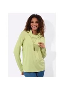 Langarmshirt Casual Looks "Rollkragen-Shirt", Damen, Gr. 54, pistazie, 66% Polyester, 28% Viskose, 6% Elasthan, unifarben, Shirts Langarmshirt