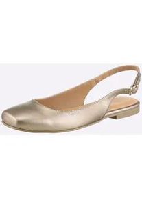 Ballerina Heine, Damen, Gr. 42, bronzefarben, Glattleder, Leder, Rindsleder, Schuhe Ballerina