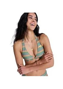 Triangel-Bikini-Top Roxy "Ocean Dreamer", Damen, Gr. M, Cup B, oil gr&uuml;n say it with stripes, Obermaterial: 54% recyceltem Nylon, 18% Nylon, 15% Elasthan, 13% Metallisierte Fiber;, Bikini-Oberteile