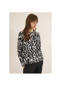 Langarmshirt Cecil, Damen, Gr. S (38), light greige, Web, 100% Baumwolle, gemustert, normal normal, U-Boot-Ausschnitt, abgesteppt, Shirts Langarmshirt, mit U-Boot-Ausschnitt