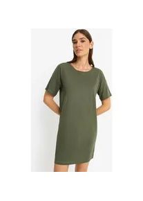 Nachthemd LSCN BY LASCANA, Damen, Gr. 32/34, N-Gr, khaki bedruckt, Single Jersey, Obermaterial: 50% Baumwolle, 50% Viskose, bedruckt, unifarben, l&auml;ssig geschnitten mini, Rundhals, abgesteppt, Kleider Nachthemd, in l&auml;ssiger Weite