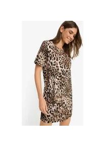 Nachthemd LSCN BY LASCANA, Damen, Gr. 36/38, N-Gr, leo bedruckt, Single Jersey, Obermaterial: 50% Baumwolle, 50% Viskose, bedruckt, unifarben, l&auml;ssig geschnitten mini, Rundhals, abgesteppt, Kleider Nachthemd, in l&auml;ssiger Weite