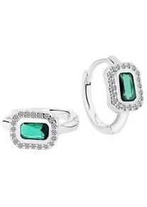 Adelia&acute;s Klappcreolen ADELIA ́S "Damen Ohrringe &ndash; Klappcreole aus 925 Silber mit Zirkonia", Damen, Gr. Damen, Silber 925 (Sterlingsilber), silber, Ohrringe Klappcreolen, Zum Verschenken &ndash; passend f&uuml;r viele Anl&auml;sse