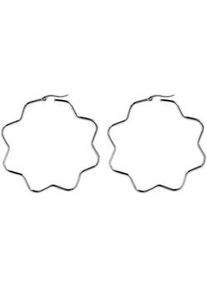 Adelia&acute;s Paar Creolen ADELIA ́S "Damen Ohrringe &ndash; Creole Blume aus Edelstahl", Damen, Gr. Damen, Edelstahl, silber, Ohrringe, Ideal als Geschenk zum einen besonderen Tag