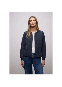 Cardigan Street One, Damen, Gr. 38, shadowed navy, Stoff, 70% Polyester, 25% Viskose, 5% Elasthan, Strukturmuster, normal normal, Rundhals, B&uuml;ndchen, Strickjacken, mit Struktur