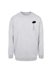 Rundhalspullover Merchcode "Merchcode Love In The Air Sweat Crewneck", Herren, Gr. XXL, grau, 65% Baumwolle, 35% Polyester, mehrfarbig, oversize, ohne Ausschnitt, Pullover Rundhalspullover