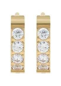 Adelia&acute;s Klappcreolen ADELIA ́S "Damen Ohrringe &ndash; Klappcreole aus Edelstahl mit Strass Steinchen", Damen, Gr. Damen, Edelstahl, gold, Ohrringe Klappcreolen, Perfekt als Geschenk zum Muttertag