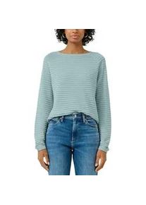 Strickpullover QS, Damen, Gr. S (36), light petrol, Strick, Obermaterial: 65% Polyester, 35% Viskose, regular fit h&uuml;ftlang, Rundhals, Rollkante, Pullover Strickpullover, mit Strukturmuster